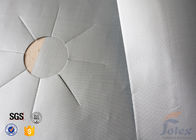 Plain Silver PTFE Coated Fiberglass Fabric Flameproof 0.12mm 27cm x 27cm