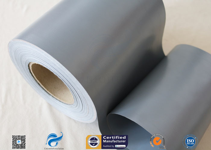 20cm Width Waterproof Grey PVC Woven Fabric Tear Resistant 0.3mm 7.9