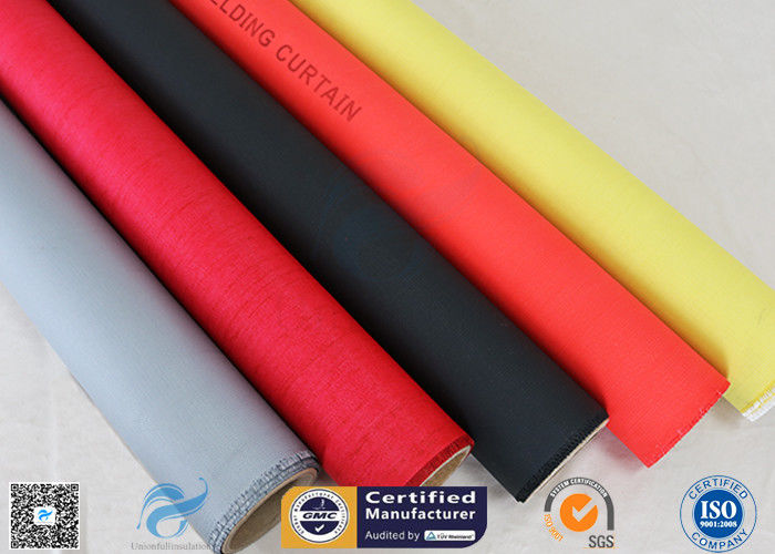 C - glass 260℃ Fire Protection Red Color Silicone Coated Fiberglass Fabric 40/40g